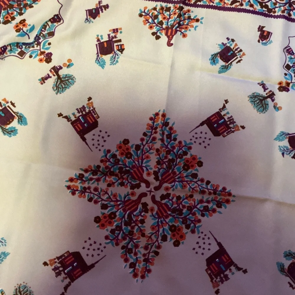 Vintage Multicolor Patterned Scarf - Picture 5 of 8